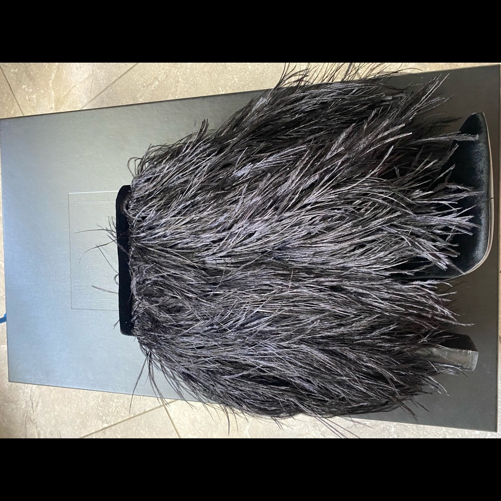 YSL Yetti Ostrich fur boots